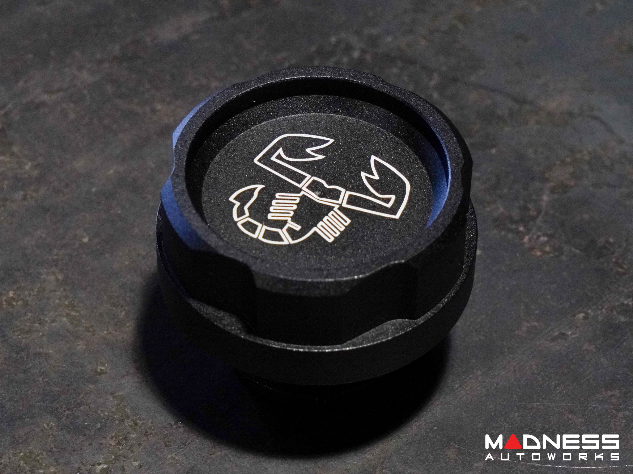 FIAT 124 Oil Cap - CFP - Black Anodized Billet - w/ Scorpion Logo